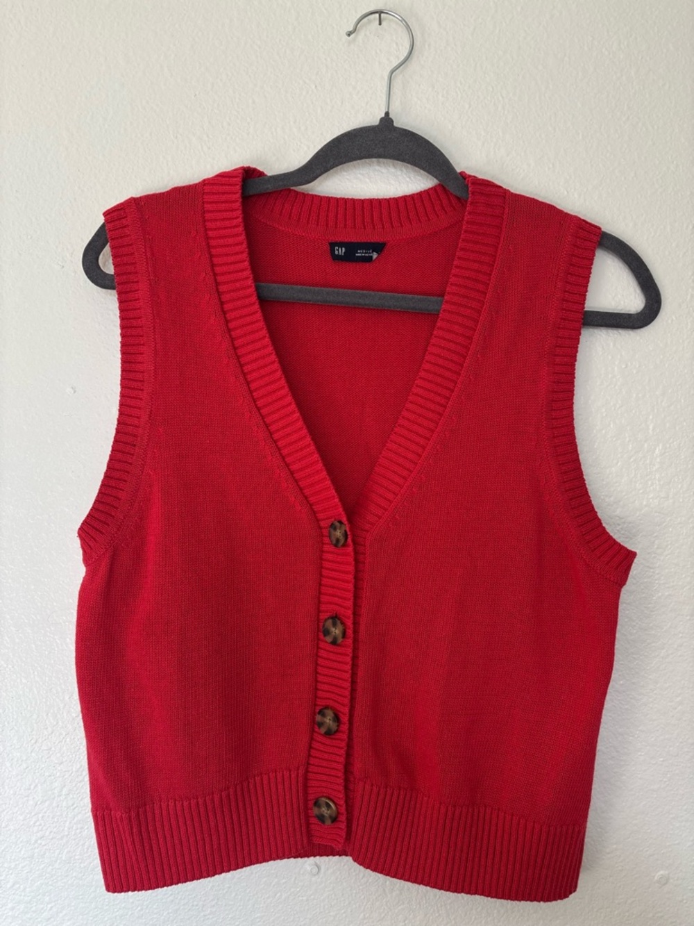 GAP Bright Red Crewneck Knit Sweater